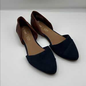 TOMS Women's Blue and Brown Loafers Size 8.5
